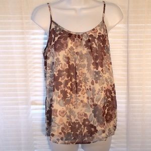Loft Pink & Brown Floral Cami Sz XS